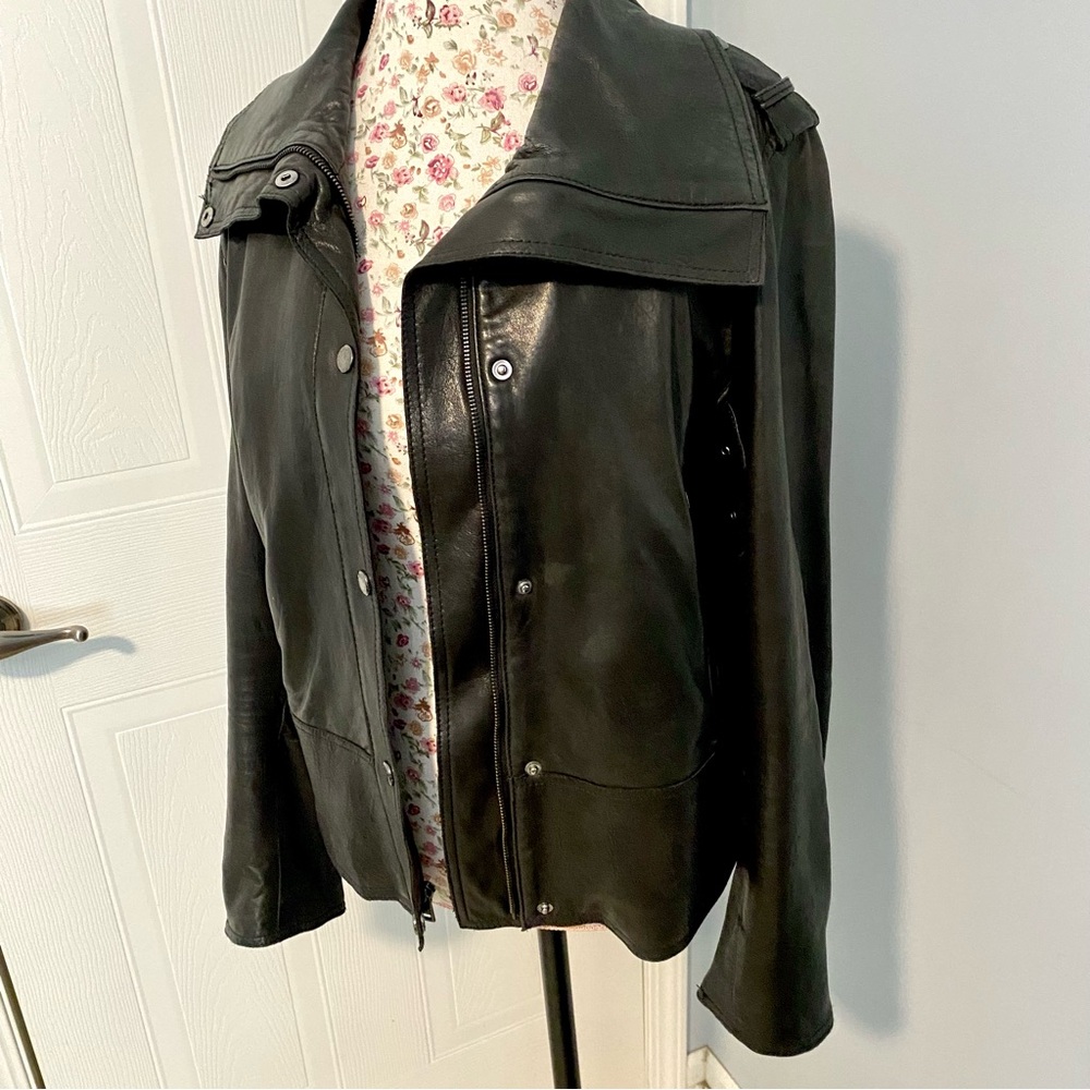 Marc New York Womens XL Black Leather Jacket